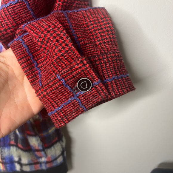 Desigual Women's Jacket Size Small Red Ingrid Trucker Jacket Tartan Plaid - Picture 5 of 9